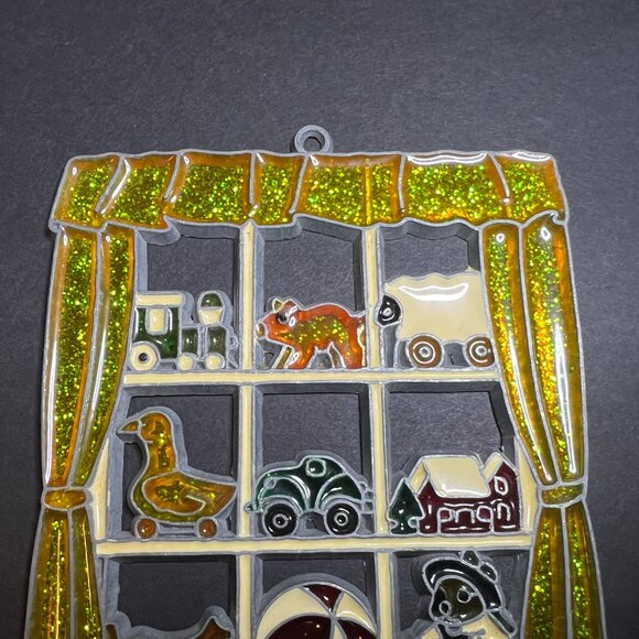 VTG Glitter Multicolor Plexiglass Acrylic Toy Store Window Suncatcher Ornament - Picture 2 of 5